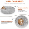 JOEJOY Dog Beds for Small Medium Dogs, Cozy Cuddler Luxury Puppy Pet Bed with Blanket Attached, Donut Round Calming Anti-Anxiety Dog Burrow Cave Bed - 3 of 4