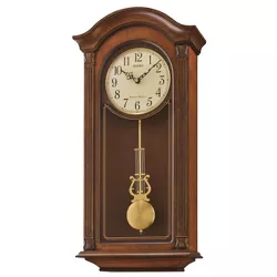 Seiko  Tone & Arched Wall Clock with Pendulum and Dual Chimes - Brown