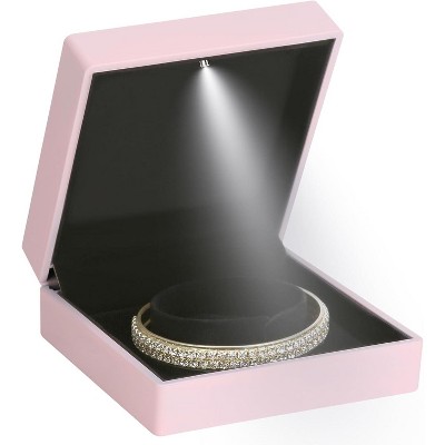Luxury LED Light Jewelry Bangle Box Storage Case Organizer Holder for Wedding, Engagement, Proposal
