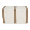 Homeplast Regular 52.83 Gallon Capacity Indoor Outdoor Heavy Duty Plastic Deck Box Storage Trunk for Pillows, Patio Cushions, & Firewood, Beige/White - 2 of 4