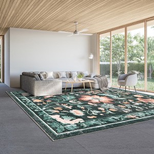 Washable Rug for Bedroom Modern Non Slip Botanical Accent Rug Soft Flower Throw Floor Cover Floral Rugs Indoor Decor - 1 of 4