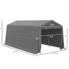 10' x 20' Carport Portable Garage, Heavy Duty Storage Tent, Patio Storage Shelter w/ Anti-UV PE Cover and Double Zipper Doors, for Motorcycle Bike - 3 of 4
