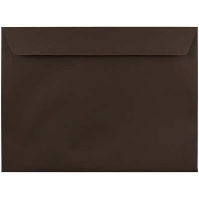 JAM Paper 9.5 x 12.625 Booklet Envelopes Chocolate Brown Recycled 233721