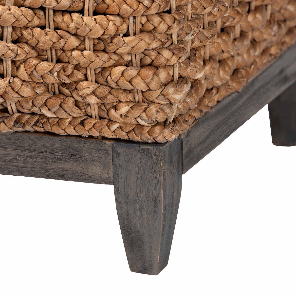 bali & pari Bailey Seagrass Square Storage Ottoman with Lift-Top Lid Natural Brown/Espresso Brown - thumbnail 5
