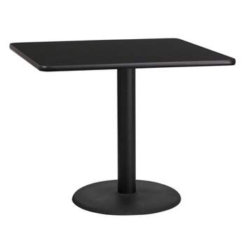 Flash Furniture 36'' Square Laminate Table Top with 24'' Round Table Height Base