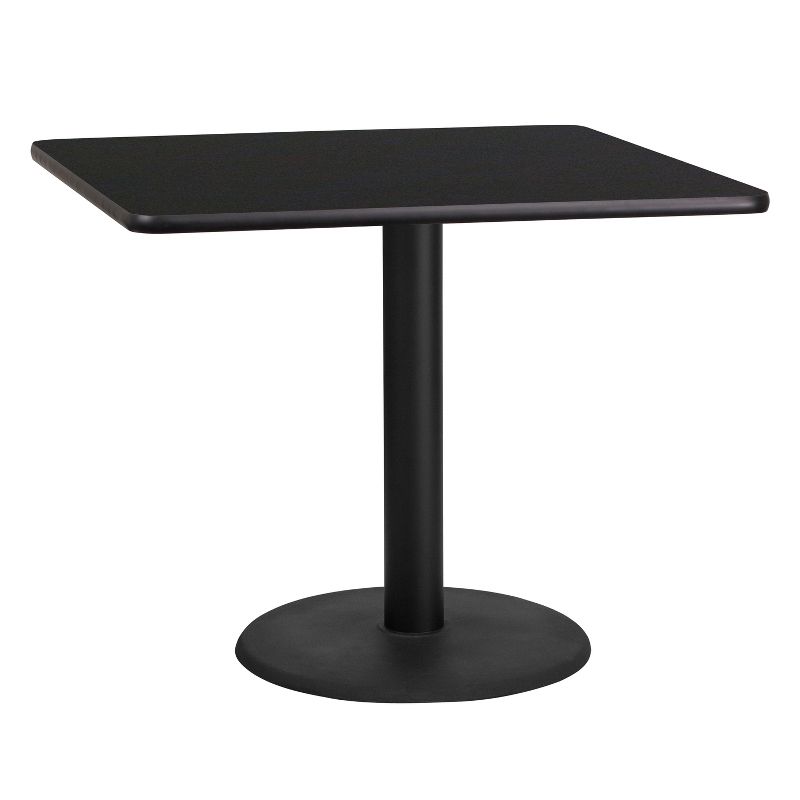 Flash Furniture 36'' Square Laminate Table Top with 24'' Round Table Height Base, 1 of 3