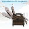 FURNIinspire Patio Chaise Lounges Adjustable Backrest, Outdoor Balcony Porch Lounge with Armrest and Built in Storage Table, Brown, 53.3"*23.6"*46.1" - 4 of 4