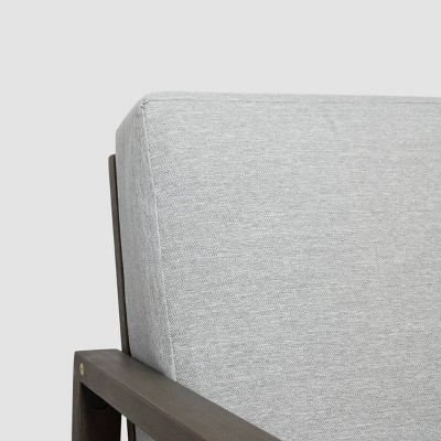 Gray Acacia Wood Club Chairs with Light Gray Cushions