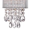 Possini Euro Design Modern Wall Light Sconces Set of 2 Chrome Hardwired 6" Fixture Curved Arm Clear Crystal Silver String Drum Shade for Bedroom House - 3 of 4
