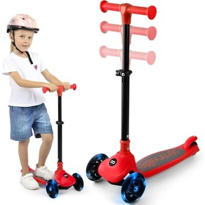 SereneLife 3-Wheel Foldable Kid Kick Scooter - Adjustable Handlebar, LED Lights - 1 of 4
