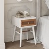 JIONJOY Distressed Rattan Nightstand - Fully Assembled 2-Drawer Boho Bedside Table with Brass Knobs & Woven Cane Fronts - 4 of 4