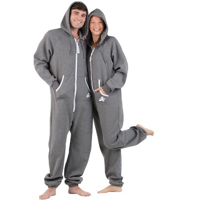 PajamaGram Womens Onesie - Adult Footie Pajamas, Hoodie Footie, Zip Front,  Gray Leopard, L price in Saudi Arabia,  Saudi Arabia