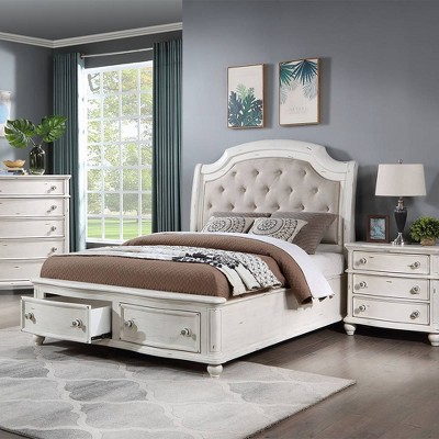 Antique White Double Dresser with Felt-Lined Drawers