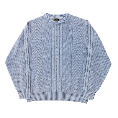 Men's 's Sandwashed Cable Herringbone Sweater - F/X Fusion