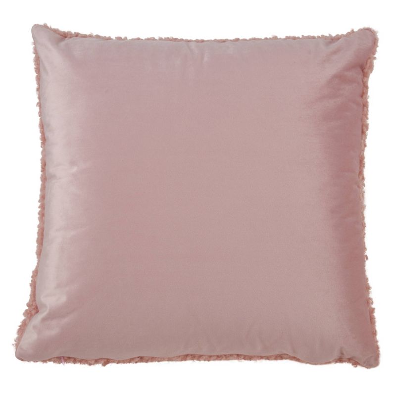 18&#34;x18&#34; Faux Fur Square Pillow Cover Pink - Saro Lifestyle, 3 of 5