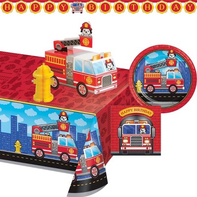 Creative Converting Fire Truck Birthday Party Kit 27ct