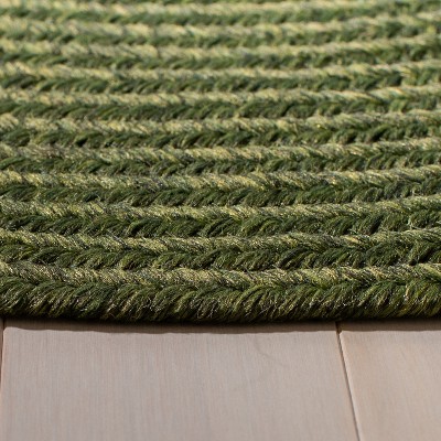 Ivory Square Braided Handwoven Reversible Area Rug 6'x6'