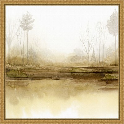 Golden Season Abstract Landscape Canvas Print in Warm Tones