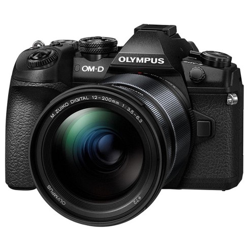 Olympus Om D E M1 Mark Ii 4mp Mirrorless Micro Four Thirds Camera With M Zuiko Digital Ed 12 0mm F3 5 6 3 Zoom Lens Black Target