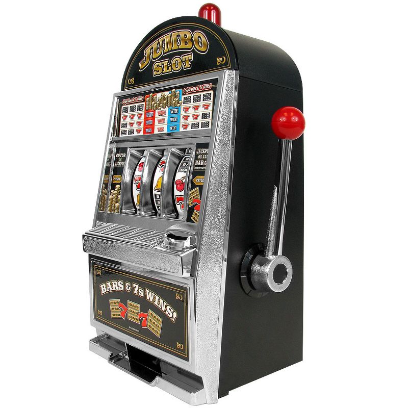 Trademark Poker Jumbo Casino Slot Machine Bank - Chrome, 3 of 5