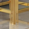 CENGHU Modern Coffee Table, Center Table with Storage Shelf, Tea Table with Mirror Finished Stainless Steel Frame, Side Table for Dining Room, Bedroom - 3 of 4
