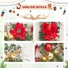 6 ft Pre-Lit Christmas Garland with Timer,  Red & Gold Ornaments, Velvet Bows, 20 Warm Lights, for Mantel, Fireplace, Stairs - 3 of 4
