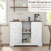 Jojoka Buffet Cabinet with Storage, Farmhouse Coffee Bar Cabinet with 2 Doors and 3 Drawers,White - 4 of 4