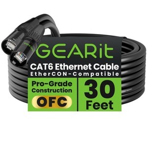 GEARit CAT6 Shielded EtherCON Cable for Pro Audio - Black - 1 of 4