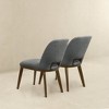 Vynxaria Dark Grey Dining Chairs - Mid-Century Modern Set with Walnut Base - 4 of 4