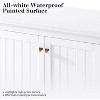 AMERLIFE 72" Farmhouse Sideboard Buffet Cabinet with Barn Doors, Storage Console Table with Adjustable Shelves, White - 3 of 4