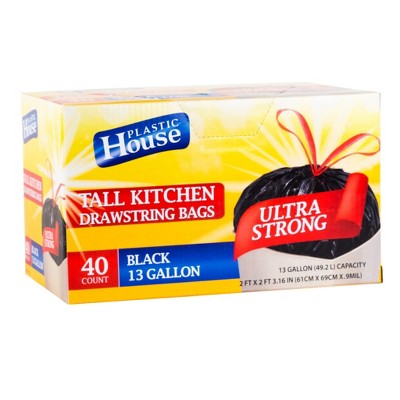 Strong Black Drawstring Trash Bags – Heavy-Duty Garbage Bags for Home and Office Use