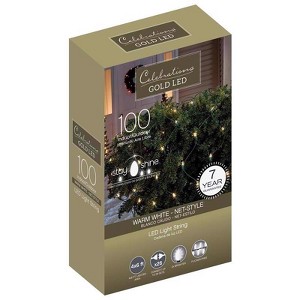 Celebrations Gold LED Mini Warm White 100 ct Net Christmas Lights 6 ft. - 1 of 1