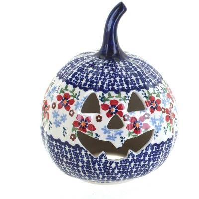 Blue Rose Polish Pottery L021 Manufaktura Small Pumpkin Luminary