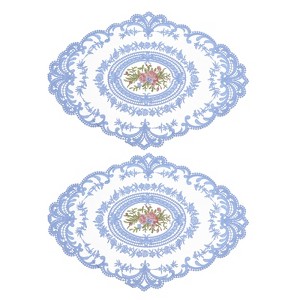 Unique Bargains Retro Lace Embroidered Polyester Placemat 2 Pcs - 1 of 4