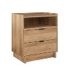 Prepac Simply Modern Nightstand with 2 Drawers and Open Shelf Natural Oak - 2 of 4