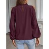 Women's Cold Shoulder Blouse Ruffle Neckline Long Sleeve Top Elegant Casual Shirt - 2 of 4