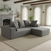 Whisen Modern L-Shaped Modular Sofa, Full Foam Compressed Sofa Couch with Soft Cushions, 5 Pillows - 2 of 4