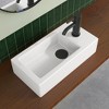 Zeara 14.6 x 7 x 3.5 in. Rectangular Ceramic Wall Mount Small Vessel Sink Wall Hung with Right Faucet Mount in White - 3 of 4