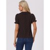 INSPIRE CHIC Women's Elegant Puff Sleeve Polka Dots Peter Pan Collar Vintage Shirt Top - 4 of 4