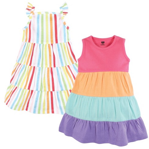 Hudson Baby Girl Cotton Dresses, Rainbow Stripe, 14 Years : Target
