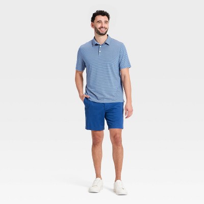 Мужские рубашки Goodfellow & Co Men's Comfort Wear Polo Shirt - Goodfellow & Co™ Navy Blue Striped L — фото 3