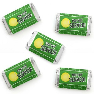 Big Dot of Happiness You Got Served - Tennis - Mini Candy Bar Wrapper Stickers - Baby Shower or Tennis Ball Birthday Party Small Favors - 40 Count - 1 of 4