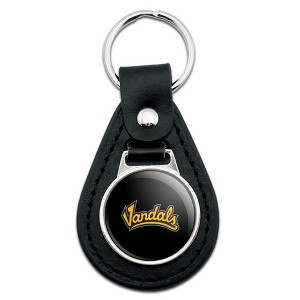 University of Idaho Secondary Logo Black Leather Keychain - 1 of 4