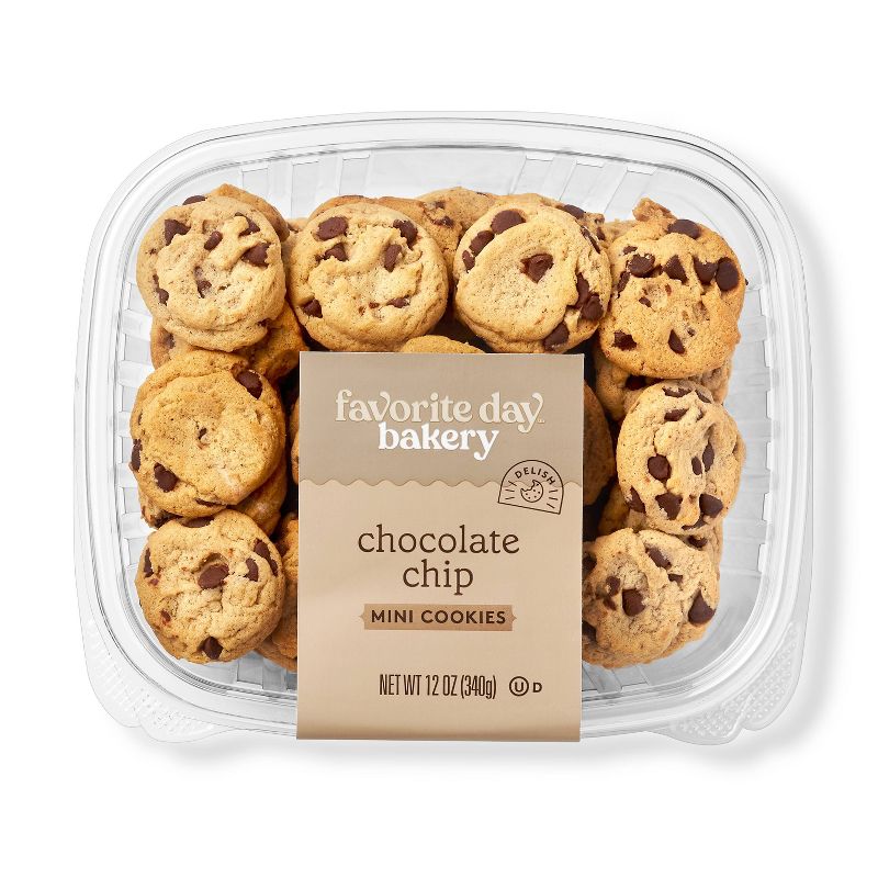 Mini Chocolate Chip Cookies - 12oz - Favorite Day&#8482;, 1 of 5