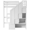 CAVINAS Twin Size Loft Bed Modern Pine Bed Frame with L-Shaped Desk, Drawers and Storage Stairs for Bedroom - 4 of 4