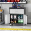 Munora 34.66" Lockable Rolling Tool Cabinet - 16.54"D x 29.53"W Mobile Storage with Drawer & Adjustable Shelf (Black/Grey) - 4 of 4