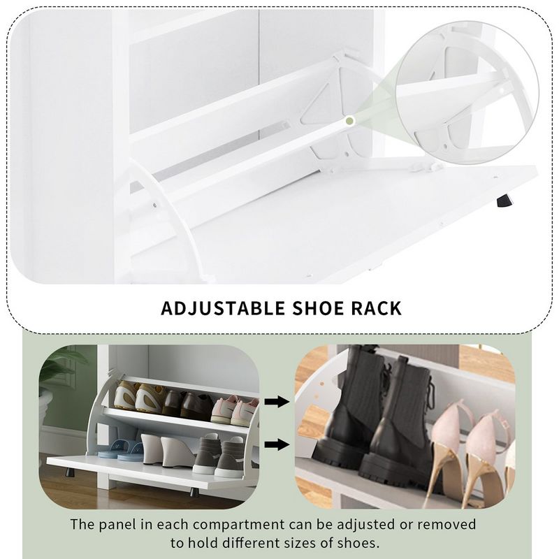 Shoe Cabinet With Drawers Shoes Storage Organizer, Entryway Organizer, Wooden Multi-Layer Shoe Cabinet, 5 of 7