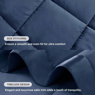 Full/Queen Blue Down Alternative Blanket with Satin Trim