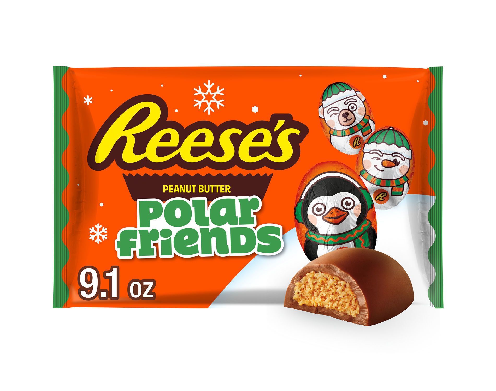 Reese's Polar Friends Laydown Christmas Chocolate Bag - 9.1oz