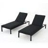 Okak Outdoor Aluminium Chaise Lounge Chairs,Set of 2,Patio Reclining Chair Pool Chaise,Reclining Chairs with 5 Positions,Patio Furniture,Black - 2 of 4